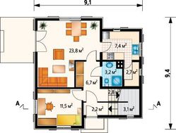 Проект интересного строения с декором из дерева