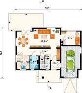 Привлекательное жилое строение с просторной гостиной зоной