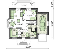 Небольшой жилой дом с шестью спальнями