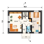 Симпатичный дом с просторной зоной приготовления пищи