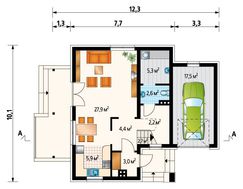 Проект уютного дома на два этажа жилой площадью до 100м2