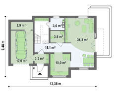 Проект классического загородного дома с элементами модернового стиля