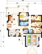 Проект просторного одноэтажного коттеджа