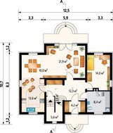 Видное жилое строение с круглыми террасами