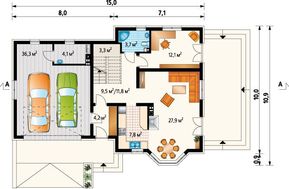 Проект строительства мансардного дома с многоскатной крышей
