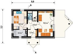 Привлекательный жилой дом площадью до 100 м2