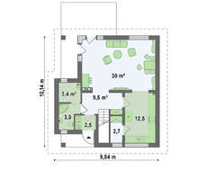 Компактный мансардный коттедж с фасадом приятного вида