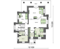 Красивый двухэтажный дом с декором из камня
