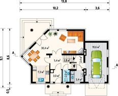 Проект двухэтажного дома с необычным экстерьером