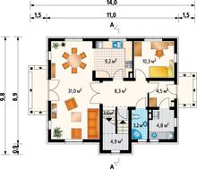 Элегантный проект дома с мансардой более 150 m²
