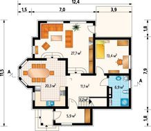 Двухэтажный коттедж с уникальным экстерьером