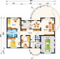 Яркий коттедж под алой кровлей из металлочерепицы