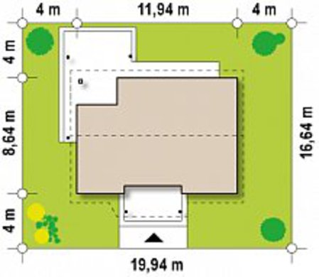 План небольшого дома на 75 кв. м с привлекательным экстерьером