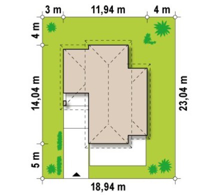 Проект загородного двухэтажного дома вытянутой формы